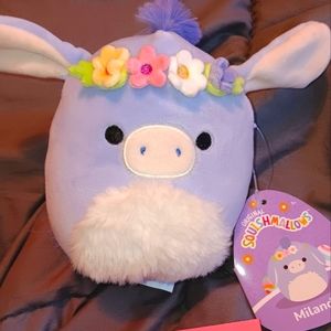 BRAND NEW Easter 2024 Squishmallow Milanda the Donkey with Flower Crown FB 5”
